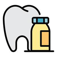 dente e medicina icona colore schema vettore