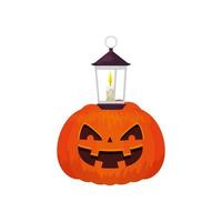 zucca di Halloween tradizionale con lampada vettore