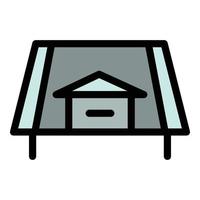 Casa tetto lato Visualizza icona colore schema vettore