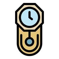 chalet pendolo orologio icona colore schema vettore