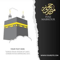 hajj mabrour manifesto design con kaaba vettore