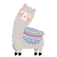 carino lama o alpaca personaggio cartone animato vettore