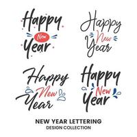contento nuovo anno tipografia segni. vettore lettering composizioni collezione