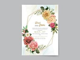 colorato floreale nozze invito carta vettore
