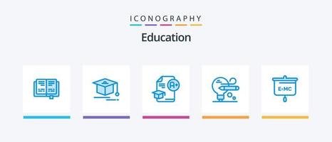 formazione scolastica blu 5 icona imballare Compreso scuola. formazione scolastica. formazione scolastica. formula. matita. creativo icone design vettore