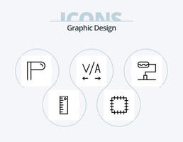 design linea icona imballare 5 icona design. . . in linea. ordinare. alfabetico vettore