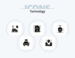 tecnologia glifo icona imballare 5 icona design. tè. matita. tecnologia. scatola. tecnologia vettore