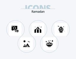 Ramadan glifo icona imballare 5 icona design. architettura . discorso. Diwali . preghiera . vettore