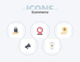 e-commerce piatto icona imballare 5 icona design. acquisti. acquisti. e-commerce. e-commerce. Posizione vettore