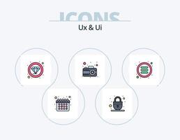 UX e ui linea pieno icona imballare 5 icona design. attrezzo. app. volume. dipingere. rgb vettore