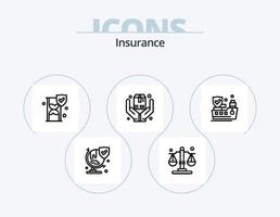 assicurazione linea icona imballare 5 icona design. assicurazione. attività commerciale. danno. costruzione. sicurezza vettore