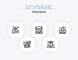 assicurazione linea icona imballare 5 icona design. scudo. assicurazione. assicurazione. mondo. investimento vettore