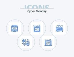 informatica Lunedi blu icona imballare 5 icona design. negozio. lunedì. lunedì. cibernetico. negozio vettore