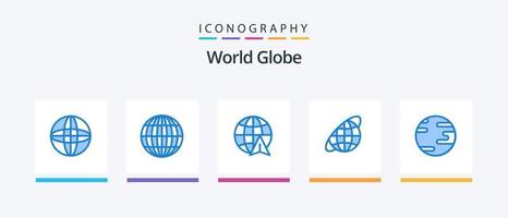 globo blu 5 icona imballare Compreso . mondo. viaggio. globo. universo. creativo icone design vettore
