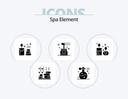 terme elemento glifo icona imballare 5 icona design. aroma. spa. yoga. olio. bellezza vettore