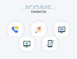 contatto noi piatto icona imballare 5 icona design. domanda. computer. chiamata. sostegno. Messaggio vettore