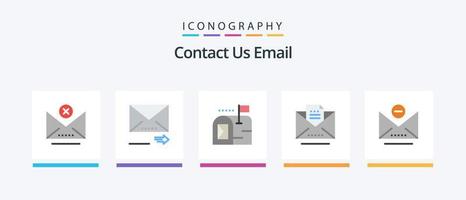 e-mail piatto 5 icona imballare Compreso rimuovere. e-mail. e-mail. lettera. brutta copia. creativo icone design vettore