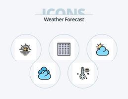 tempo metereologico linea pieno icona imballare 5 icona design. . tempo atmosferico. pioggia. caldo. tempo metereologico vettore