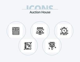 vendita all'asta linea icona imballare 5 icona design. nota chiave. commercio. qualità. informazione. cctv vettore
