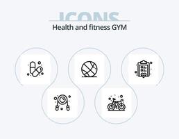 Palestra linea icona imballare 5 icona design. assistenza sanitaria. hamburger. palestra. sport. esercizio vettore
