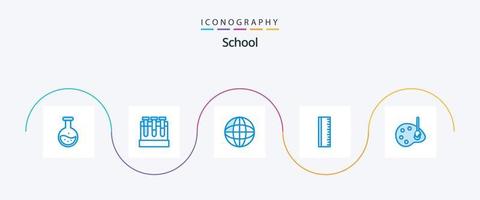 scuola blu 5 icona imballare Compreso disegno. scuola. formazione scolastica. governate. formazione scolastica vettore