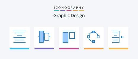 design blu 5 icona imballare Compreso . verticale. testo. trattino. creativo icone design vettore