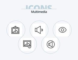 multimedia linea icona imballare 5 icona design. . . prestazione. immagine. Immagine vettore