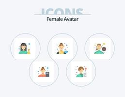 femmina avatar piatto icona imballare 5 icona design. femmina. avatar. avatar. donna. medicina vettore