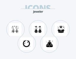 gioielleria glifo icona imballare 5 icona design. diamante. prezioso. moda. gioielleria. moda vettore