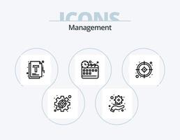 gestione linea icona imballare 5 icona design. gerarchia. strategico. attività commerciale. impostare. obbiettivo vettore