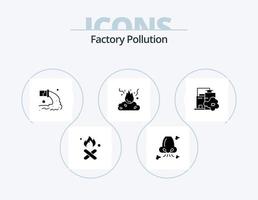 fabbrica inquinamento glifo icona imballare 5 icona design. paesaggio. fabbrica. inquinamento. inquinamento. Salute vettore