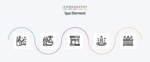 terme elemento linea 5 icona imballare Compreso massaggio. acqua. piccante. spa. effetto vettore