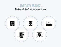 Rete e comunicazioni glifo icona imballare 5 icona design. carta geografica spillo. carta geografica. tachimetro. spillo. utente vettore