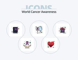 mondo cancro consapevolezza linea pieno icona imballare 5 icona design. consapevolezza. consapevolezza. malato. stetoscopio. mondo giorno vettore