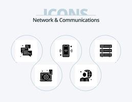 Rete e comunicazioni glifo icona imballare 5 icona design. Wifi. Telefono. maschio. freccia. messaggi vettore