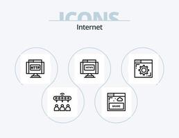 Internet linea icona imballare 5 icona design. serratura. multimedia. computer. Internet. frecce vettore