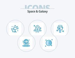 spazio e galassia blu icona imballare 5 icona design. . robot. spazio. completo da uomo. spazio vettore