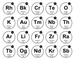 20 preiodico tavolo di il elementi icona imballare design vettore