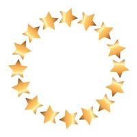 cornice circolare di stelle decorazione natale icona isolato vettore