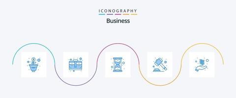 attività commerciale blu 5 icona imballare Compreso . crescita. ora. attività commerciale avviare. mutuo vettore