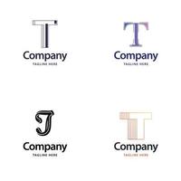 lettera t grande logo imballare design creativo moderno loghi design per il tuo attività commerciale vettore