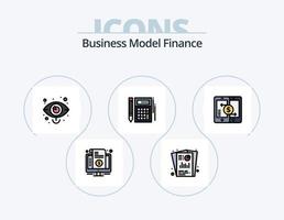 finanza linea pieno icona imballare 5 icona design. depositare. banca. marketing. fondi. crowdsourcing vettore