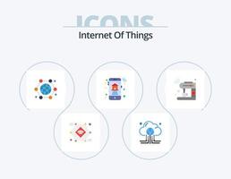 Internet di cose piatto icona imballare 5 icona design. in linea. casa. globale. Internet di le cose. globo vettore