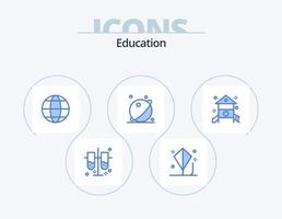 formazione scolastica blu icona imballare 5 icona design. sistema. pianeta. estate. orbita. globo vettore