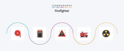 pompiere piatto 5 icona imballare Compreso combattente. vigile del fuoco. fuoco. pompiere. emergenza vettore