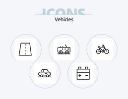veicoli linea icona imballare 5 icona design. . macchina. . camionetta vettore