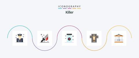 uccisore piatto 5 icona imballare Compreso decapitare. elettrico. droga. decapitare. letto vettore