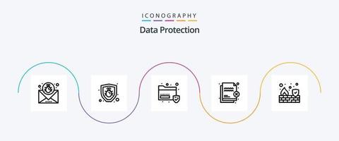 dati protezione linea 5 icona imballare Compreso fuoco. sicurezza. dati. protezione. negare vettore