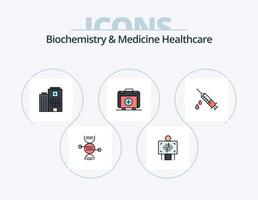 biochimica e medicina assistenza sanitaria linea pieno icona imballare 5 icona design. medico. femmina. raggi X. maschio. vettore
