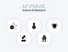 scienza glifo icona imballare 5 icona design. . molecola. scienza. biologia. temperatura vettore